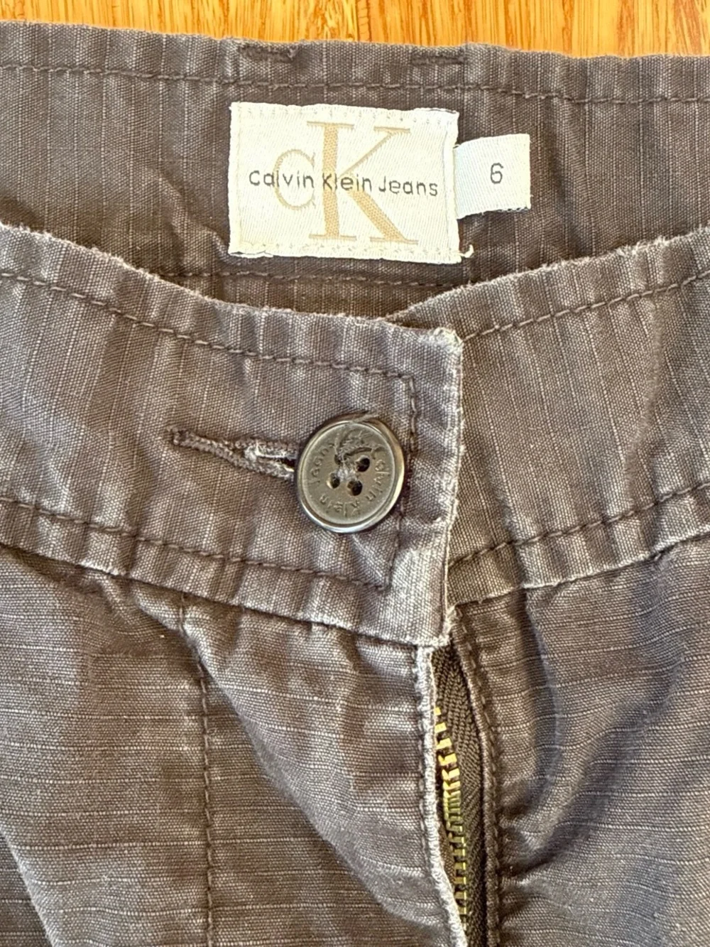 Y2K Calvin Klein Black Cargo Pants with Button Flap Pockets